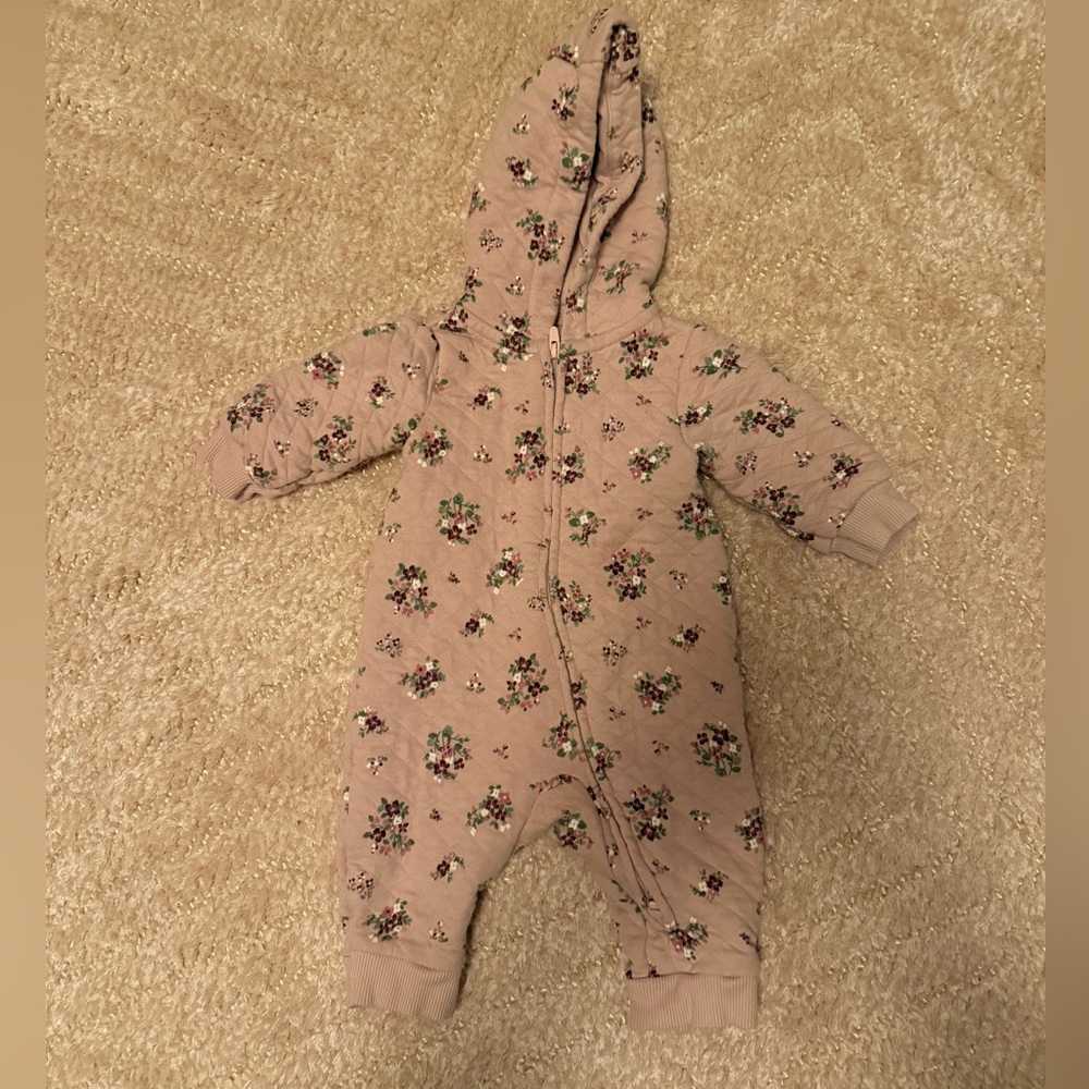 Carter's Little Planet Floral Hooded One Piece in light pink